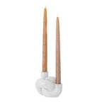 Haydn Stoneware Candle Holder - White