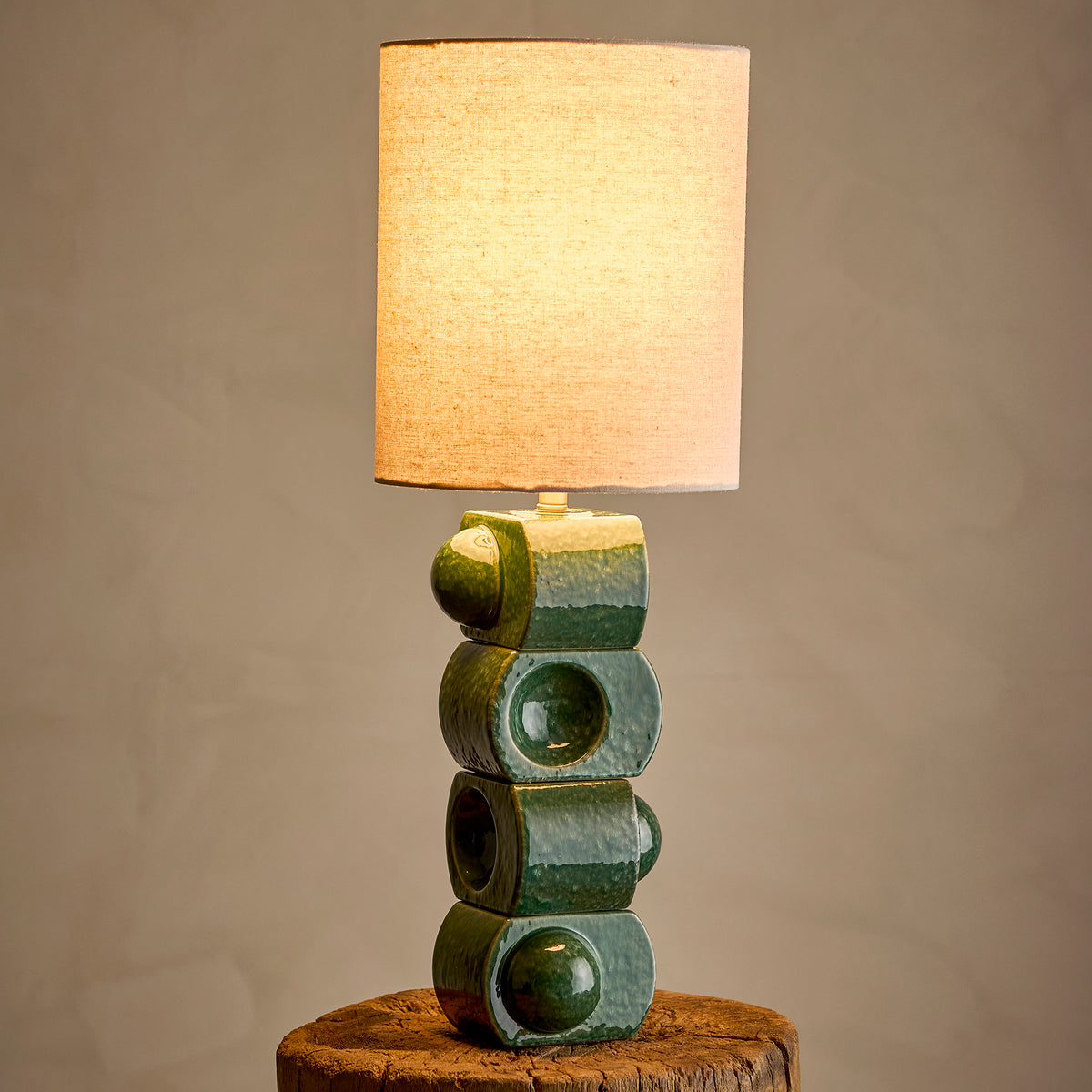 Brady Stoneware Table Lamp - Green