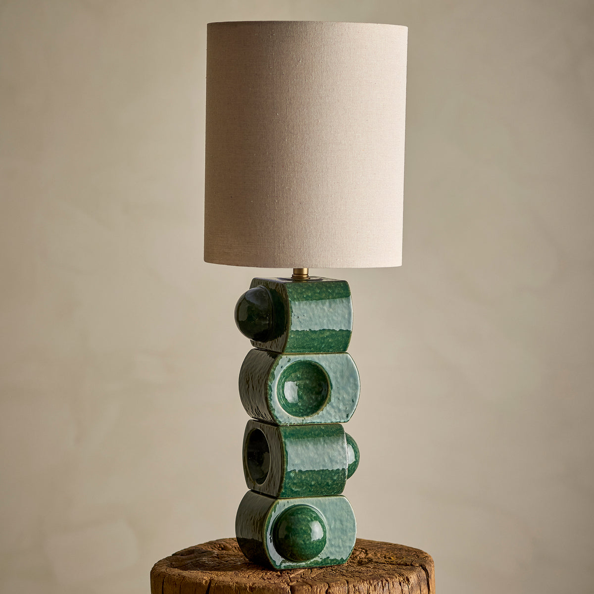 Brady Stoneware Table Lamp - Green