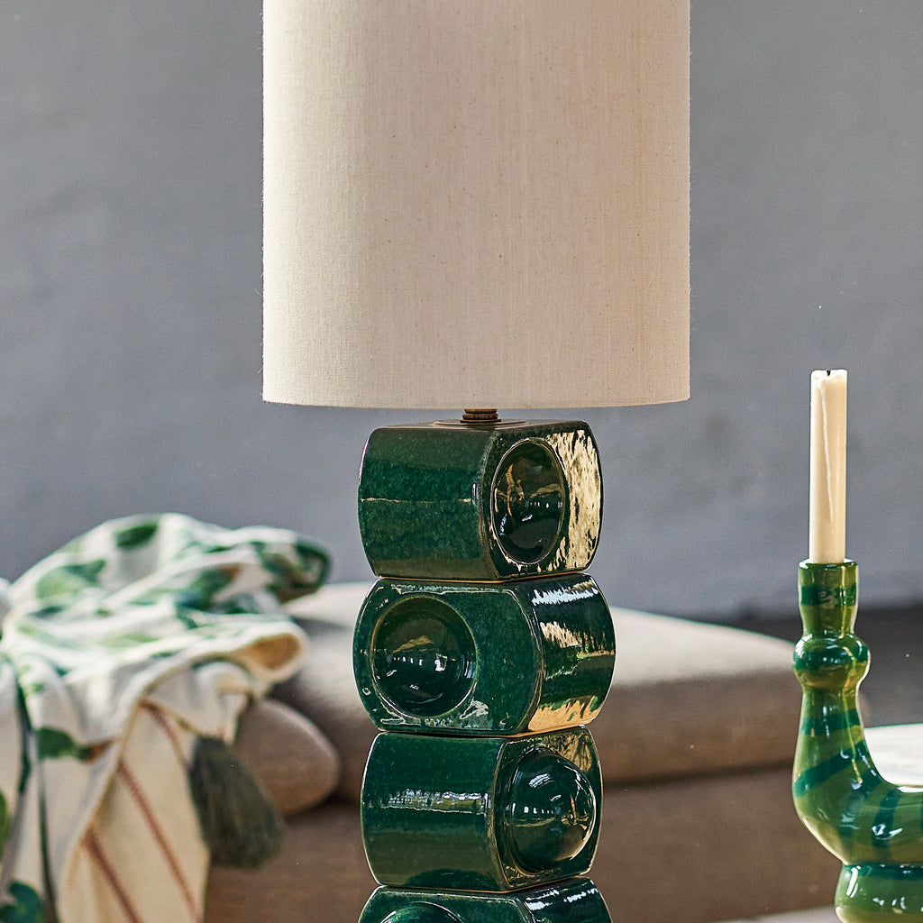 Brady Stoneware Table Lamp - Green