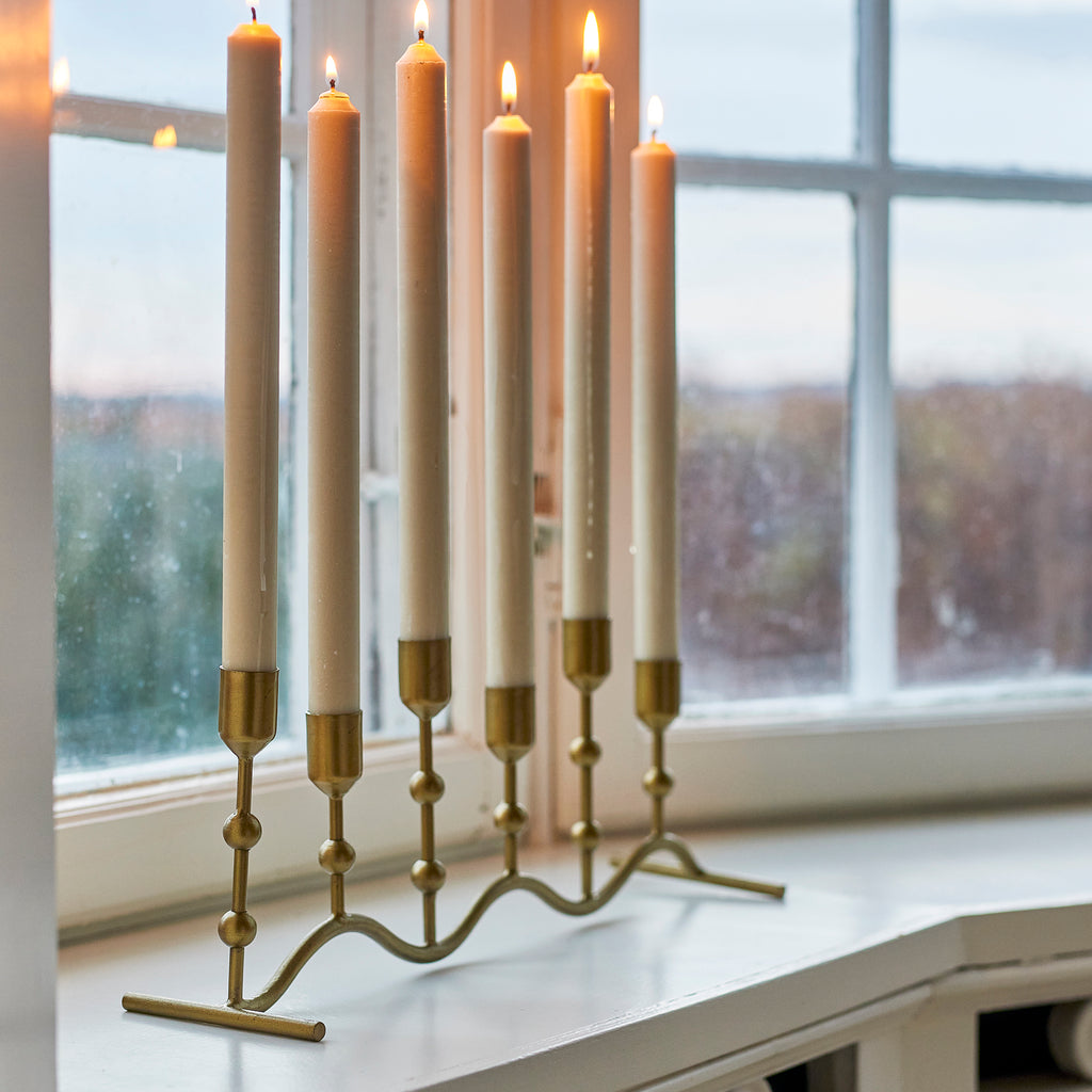 Kiri Iron Candle Holder - Brass