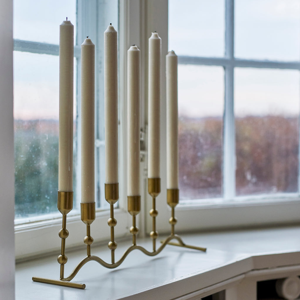 Kiri Iron Candle Holder - Brass