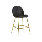 Levi Barstool - Black Velvet & Brass