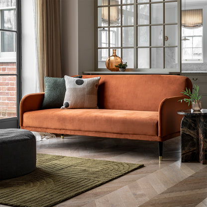 Dawson Sofa Bed - Burnt Orange Velvet