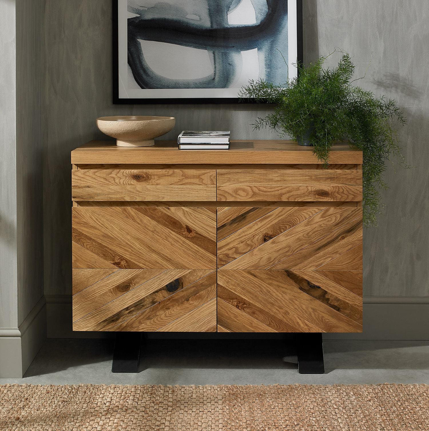 Phoenix Rustic Oak Sideboard - Narrow