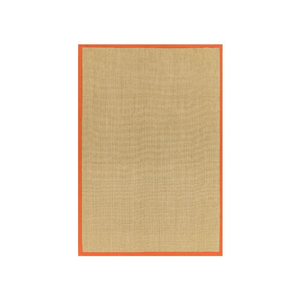Sisal Floor Rug - Linen/Orange Border
