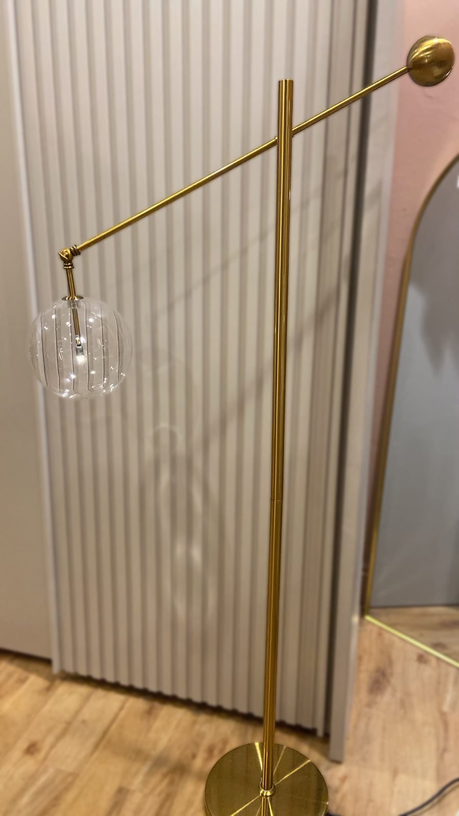 CLEARANCE - Floor Lamp With Glass Ball Shade