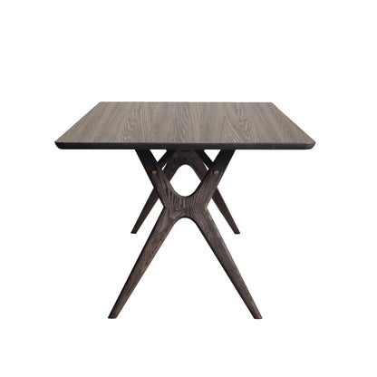 Rose Hill Ash Dining Table With Rounded Corners With Brass - 260cm Extending