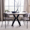 Elmhurst Ash Round Dining Table With Steel Base - Extending