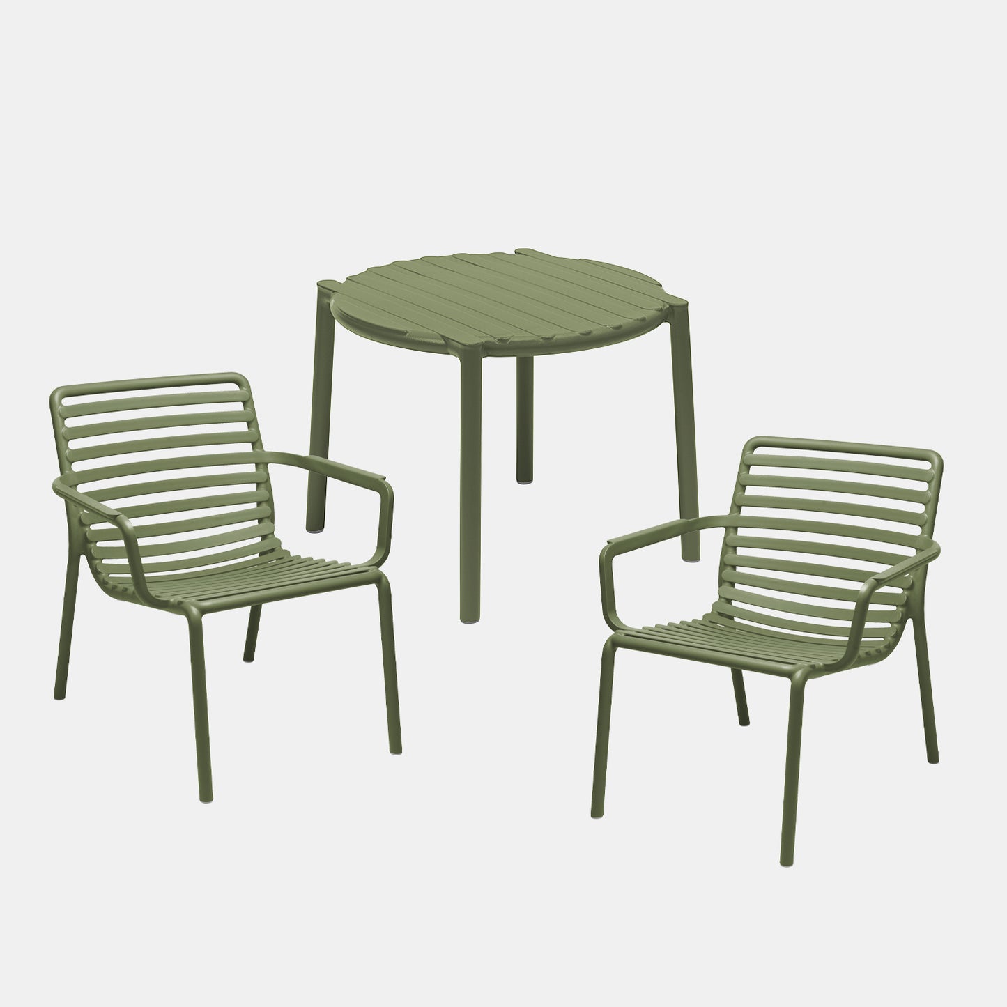 Dining Set - Doga Garden Table & x2 Doga Relax Chairs - Olive