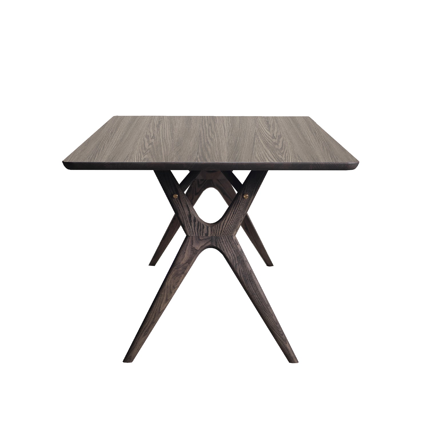 Rose Hill Ash Dining Table With Rounded Corners With Brass - 240cm Extending