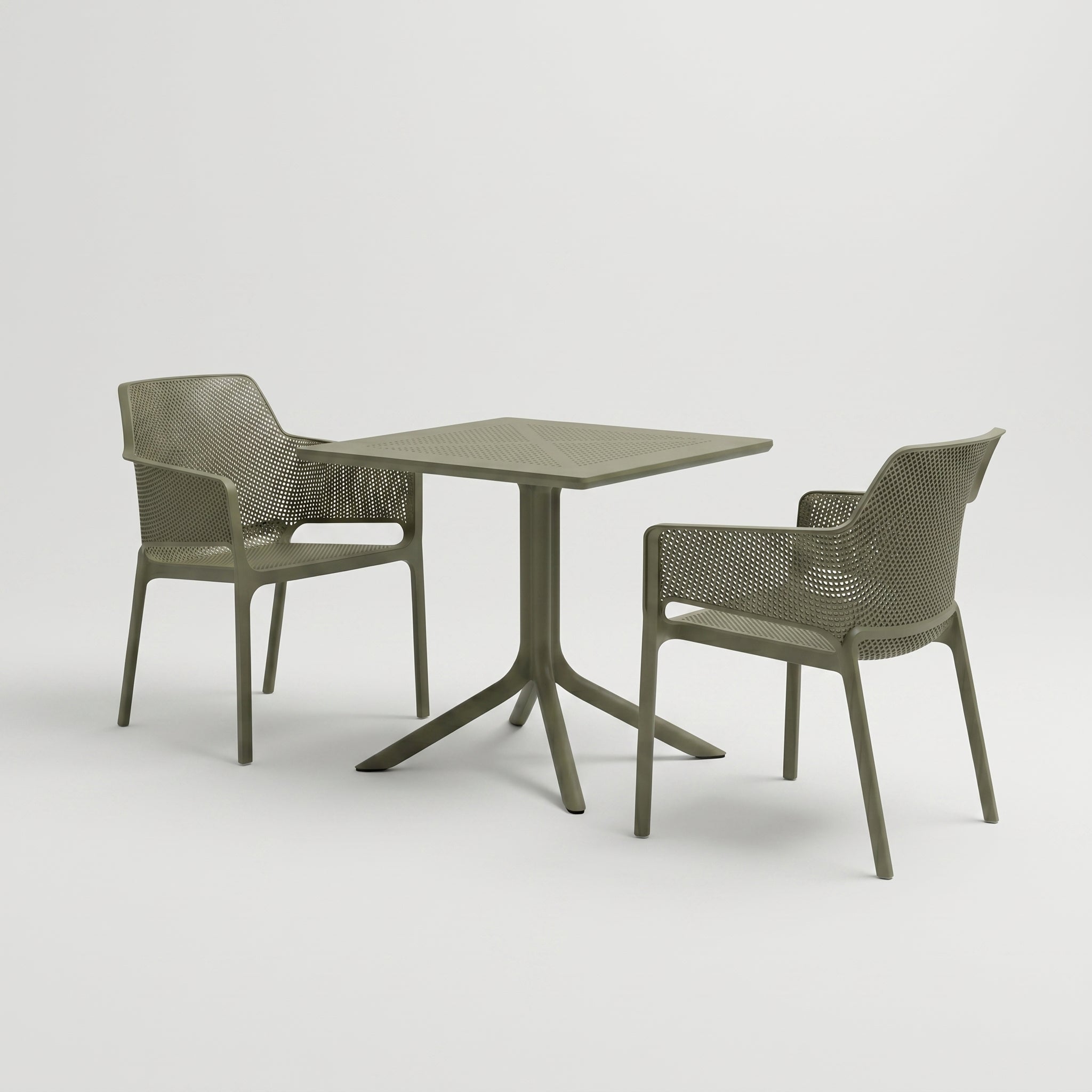 Nardi Garden Set - Clip 80cm Garden Table & x2 Net Relax Garden Chairs