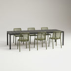 Nardi Dining Set - Rio 210 Extending Table & Doga Armless Chairs