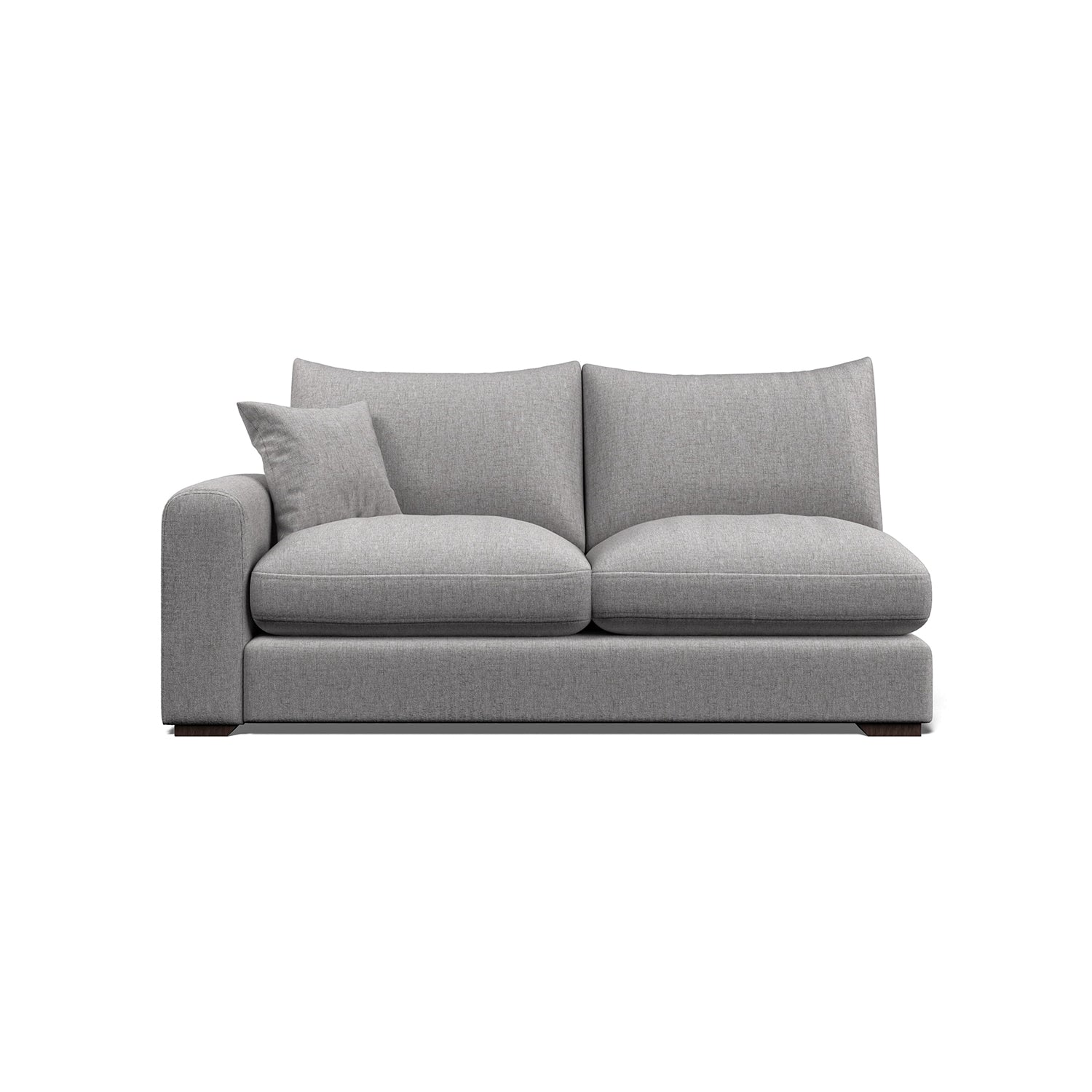 Gray Arden sofa  2 seater module with cushion on a white background