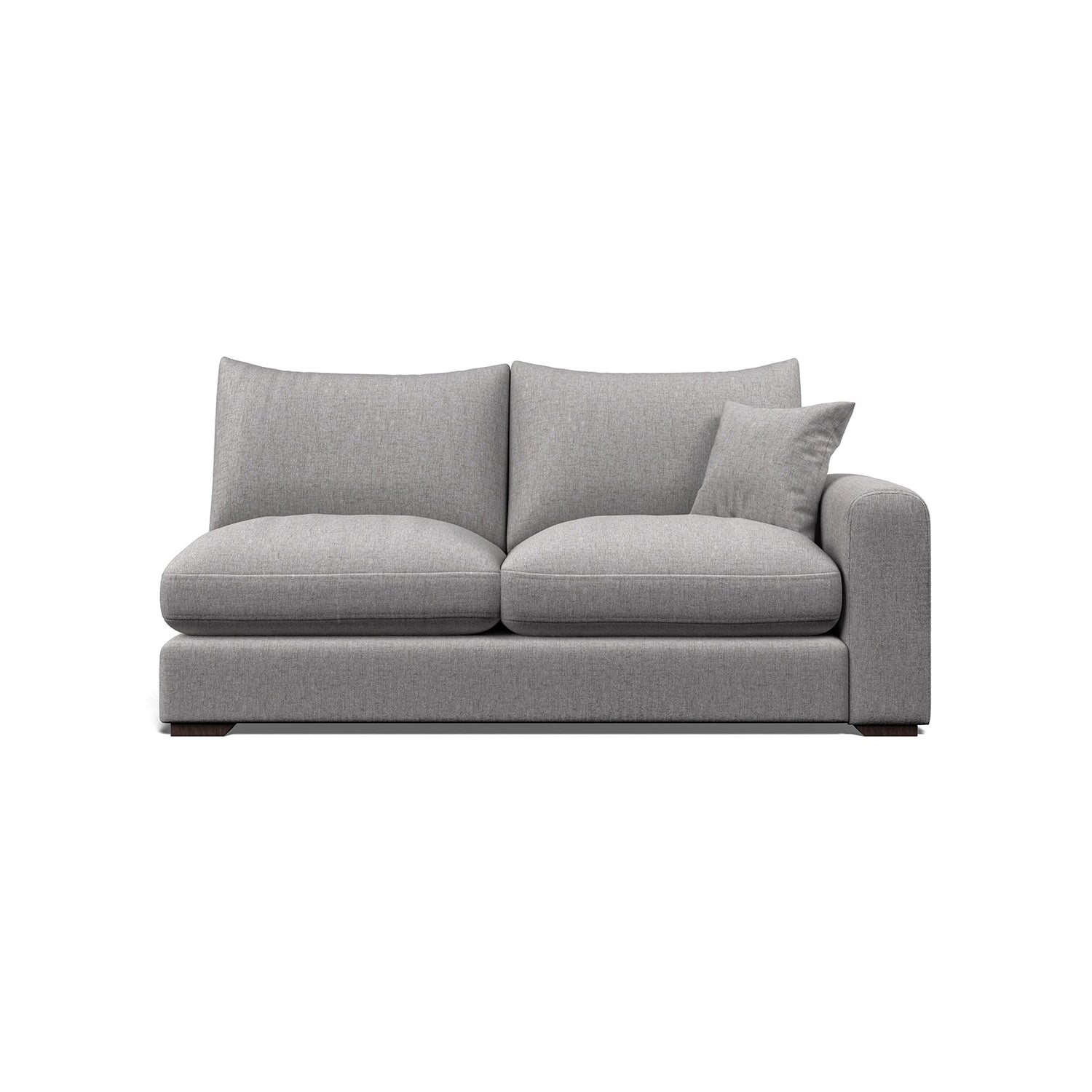 Gray Arden  Sofa Module  1 Arm 2 Seat LHF Section with a cushion on a white background