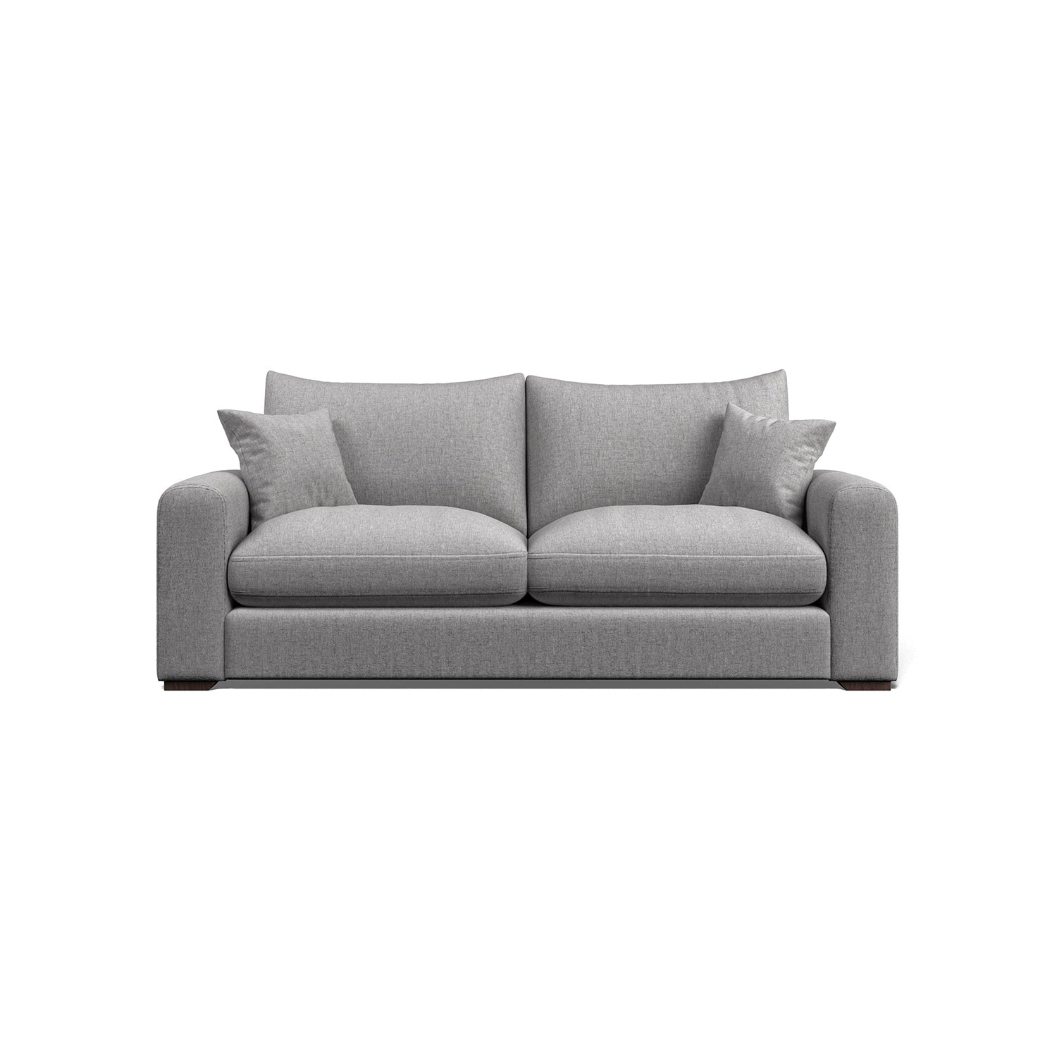 Gray Albers 3 Seater sofa with cushions on a white background