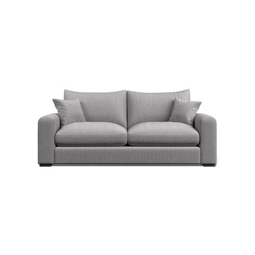 Gray Albers 3 Seater sofa with cushions on a white background