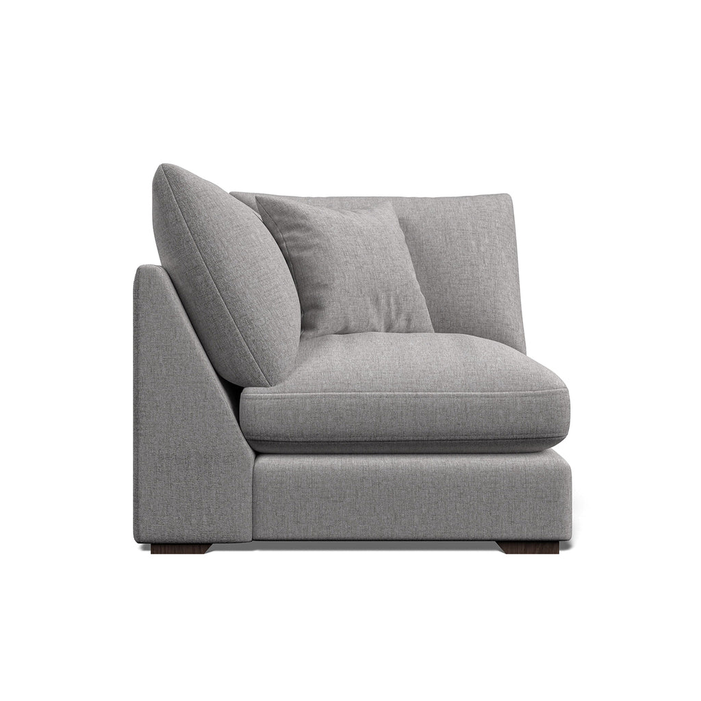 Gray corner  section to build your own sofa configuration on a white background