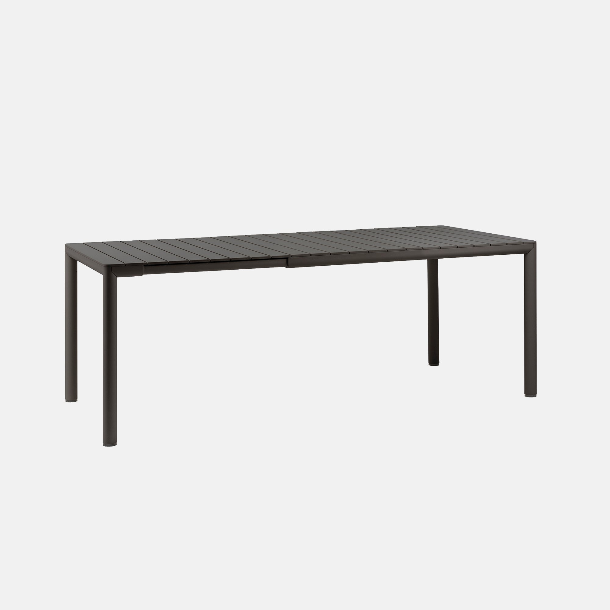 Black Tevere outdoor table on a white background