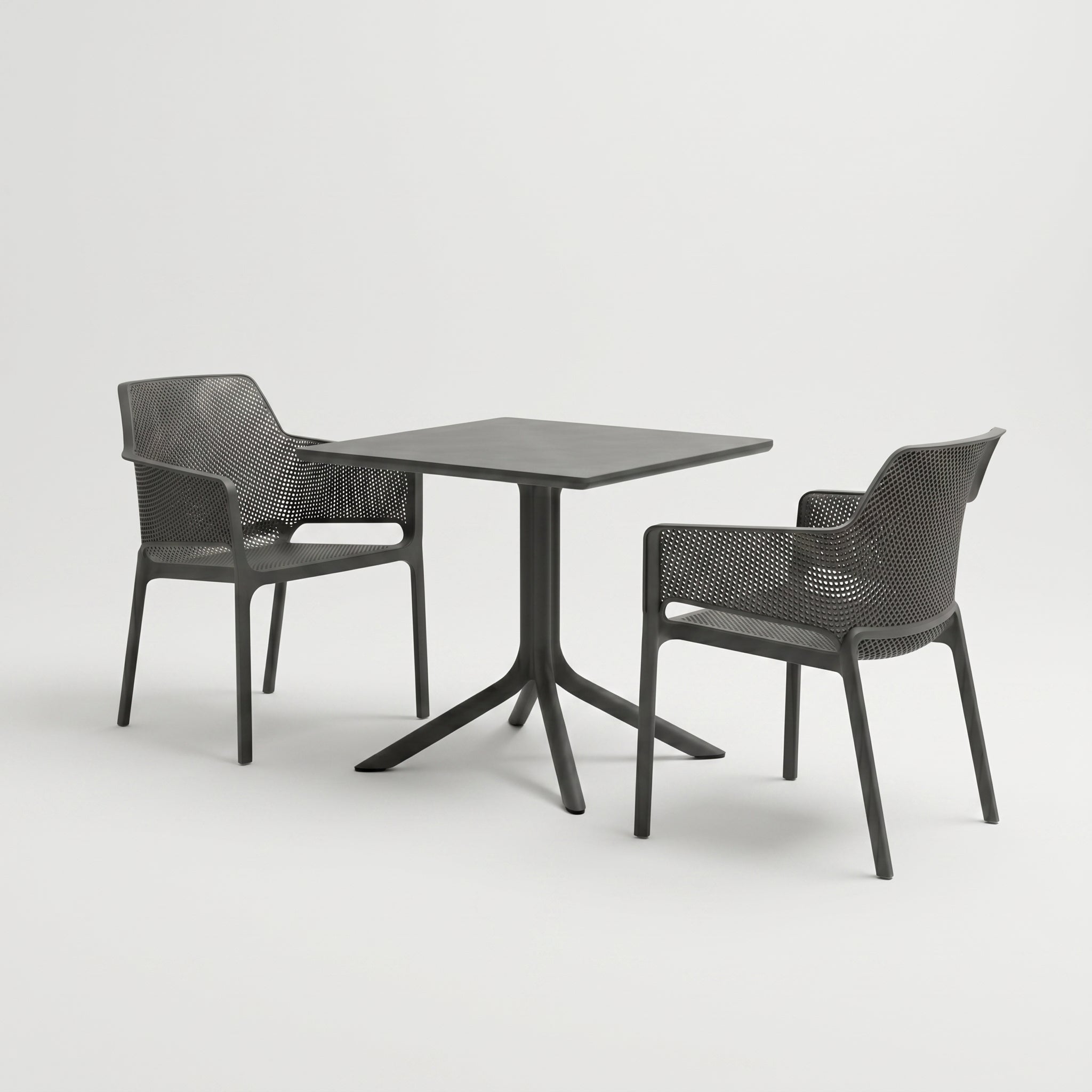 Nardi Garden Set - Clip 80cm Garden Table & x2 Net Relax Garden Chairs