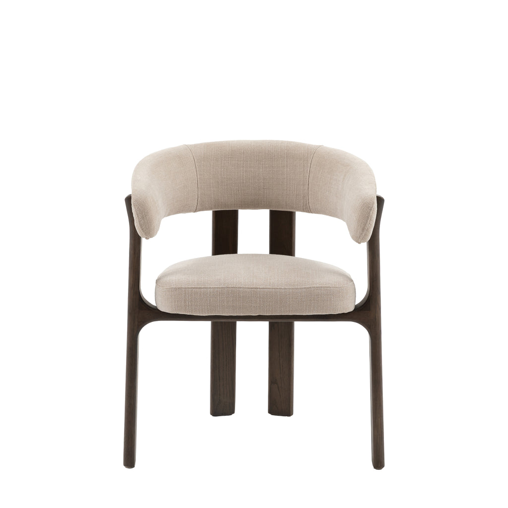 Modern dining table with natural wood chairs