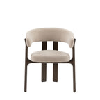 Modern dining table with natural wood chairs