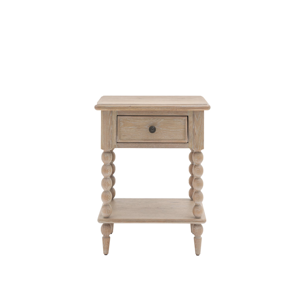 Lime Wash Bobbin Leg Artisan 1 Drawer Bedside