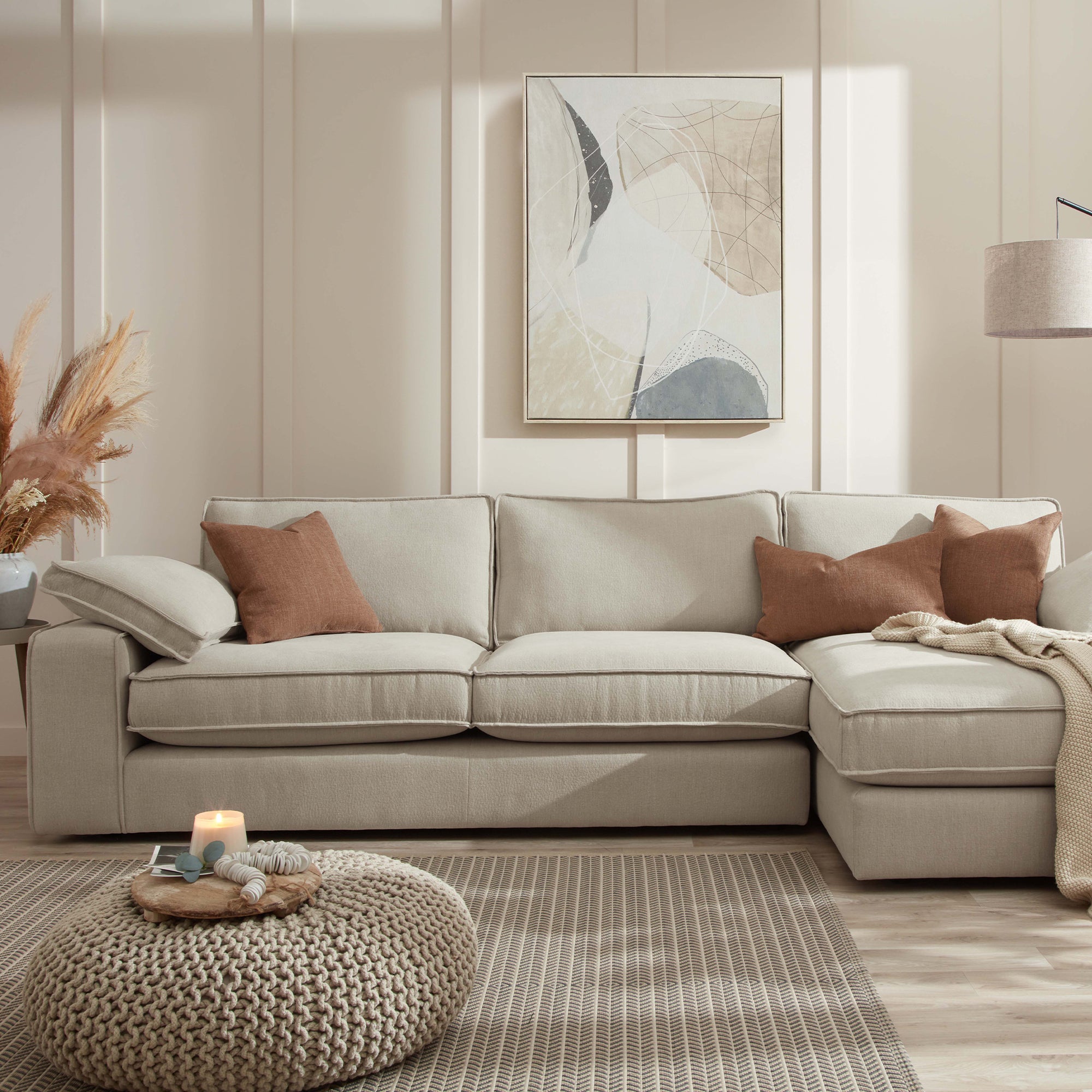 Astoria Large Sofa in spacious interior showcasing clean lines and refined contemporary design