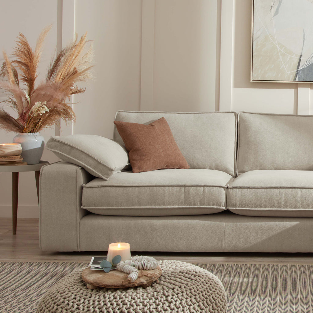 Astoria Sofa Styled In A Room With Neutral Colours & Complimentary Coloured Scatter Cushion