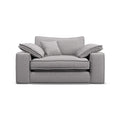 Astoria Cuddle Chair in Grey Fabric On A WhiteBackground