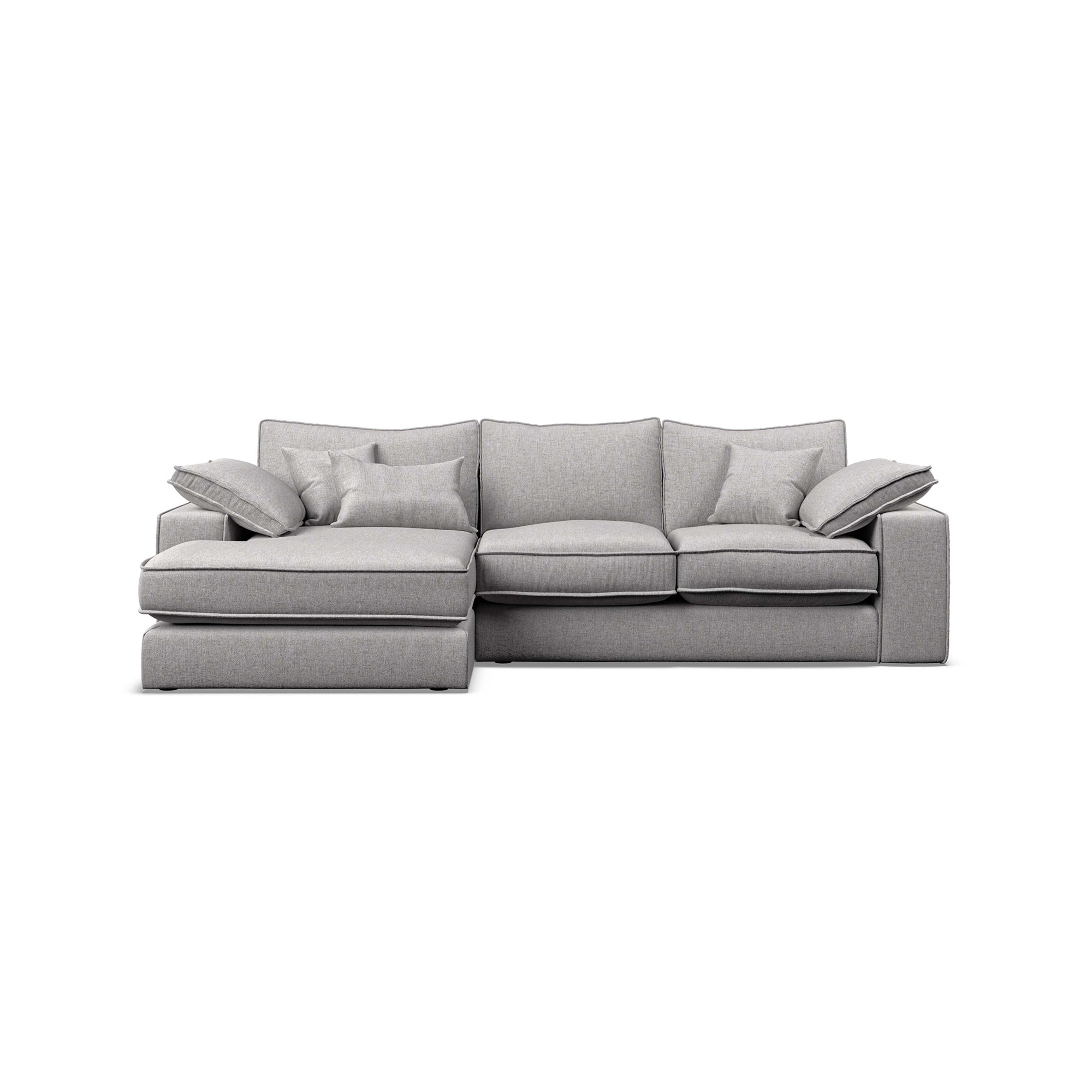 Astoria Medium Chaise Sofa left-hand facing with Oxford edge detail and contemporary design
