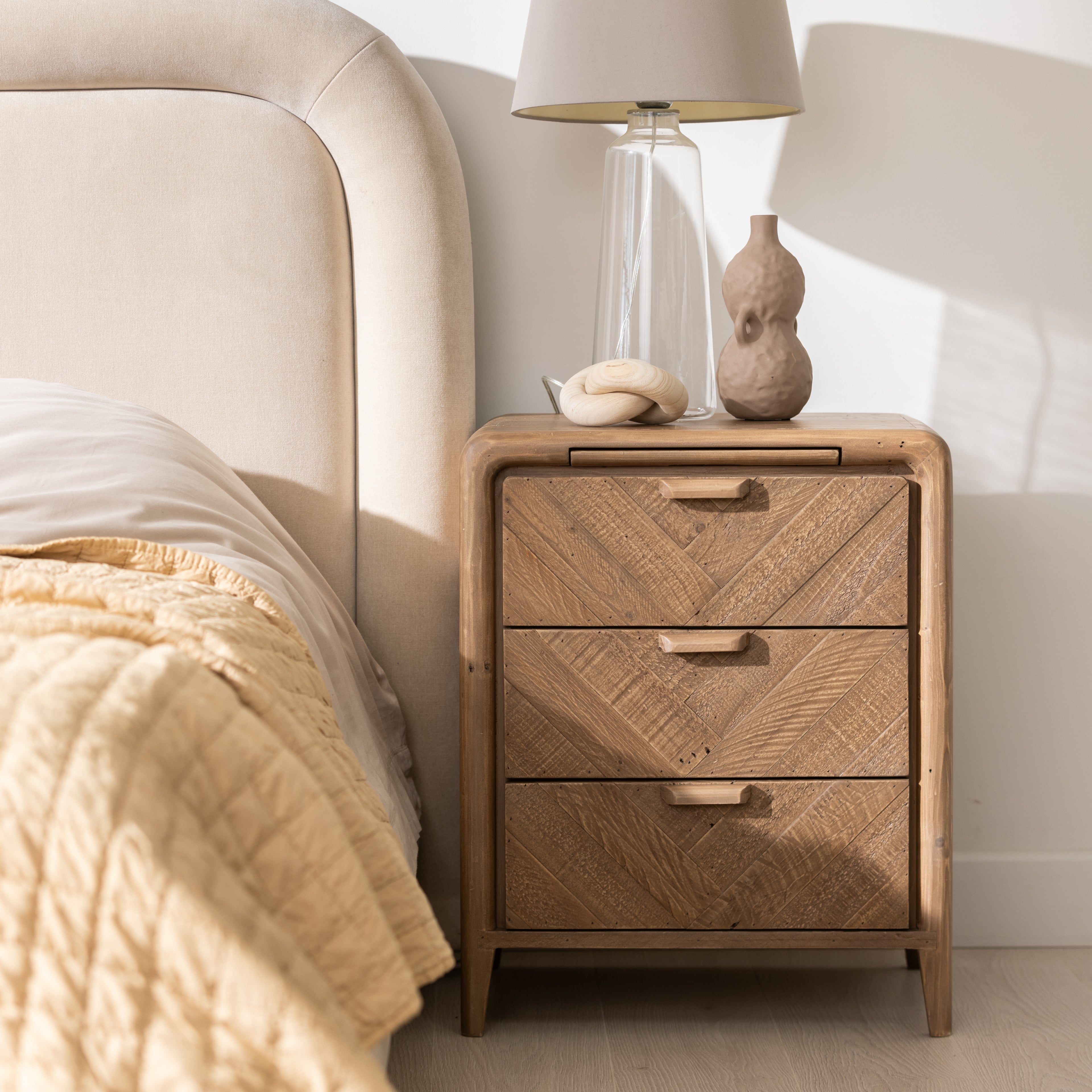 Jakarta 3 Drawer Bedside - Large