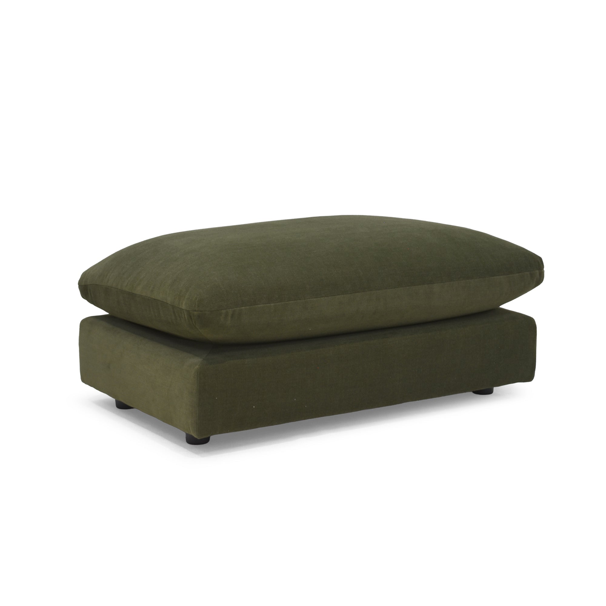 Bayswater Footstool In Matt Chenille Olive