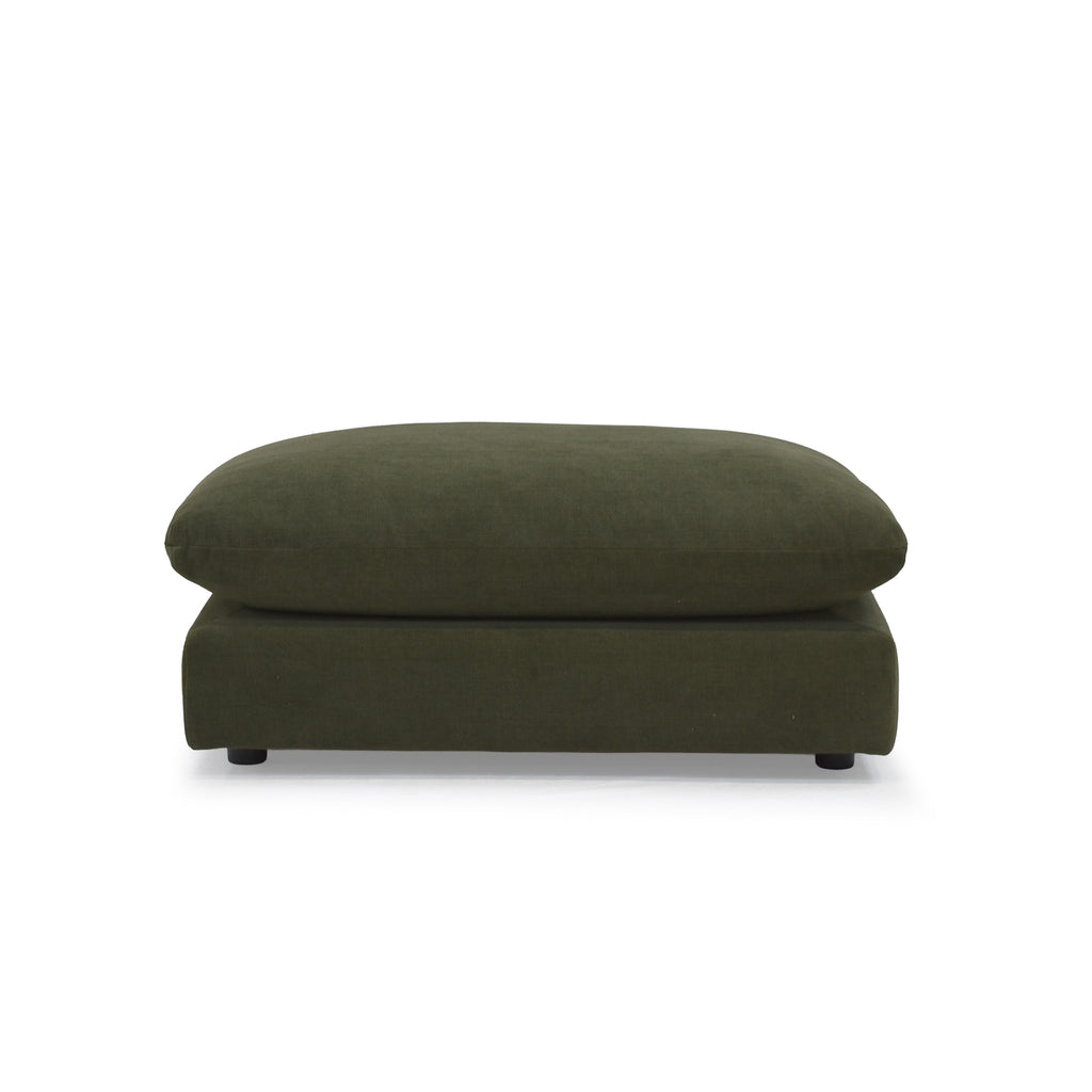 Green Bayswater Footstool On A White Background