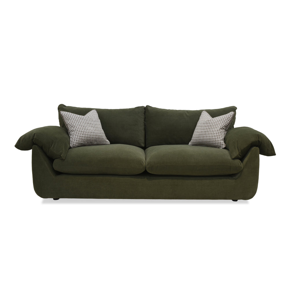 Bayswater Sofa - Medium Matt Chenille Olive On A White Background
