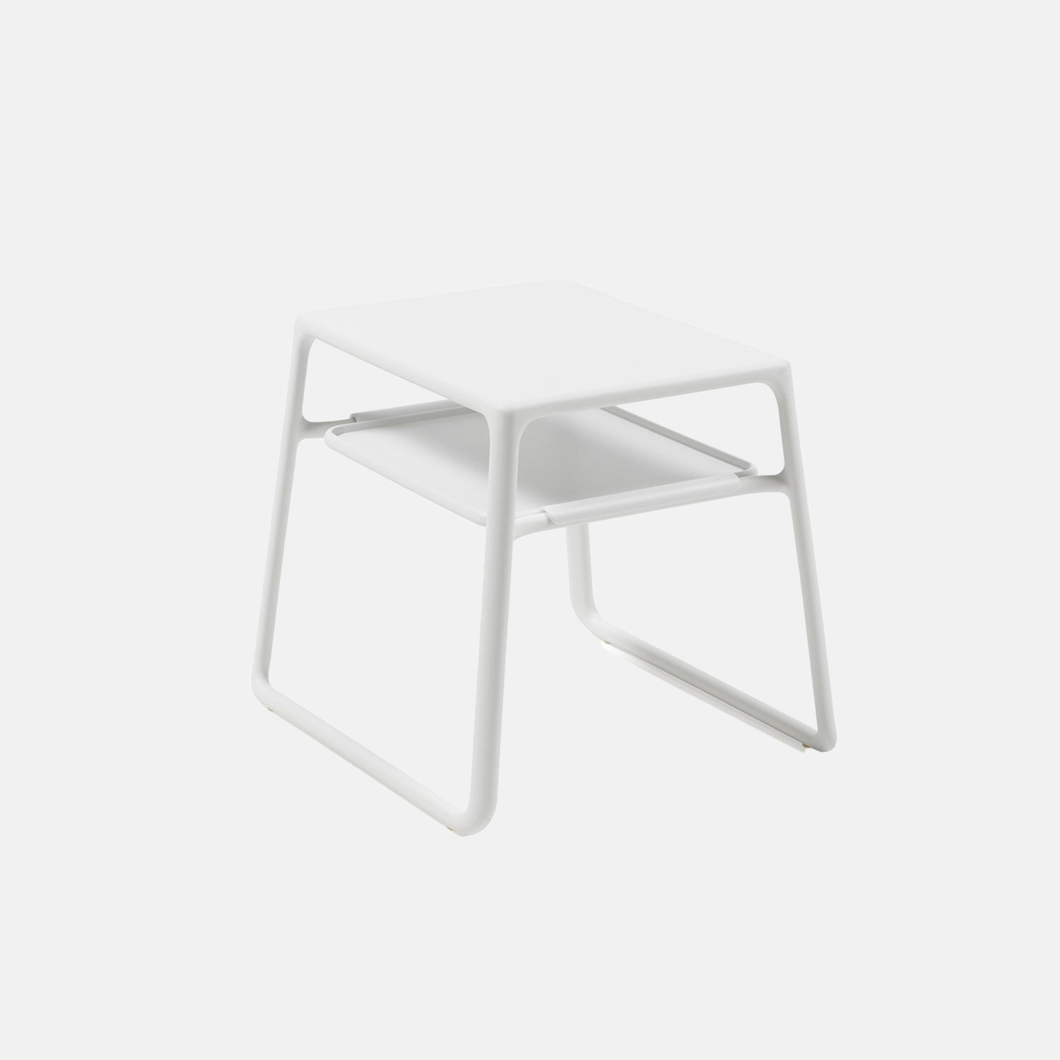 White finish stackable garden accent table. Shop the Pop by Nardi Outdoor, Italian styled garden furniture at BF Home in Norwich.