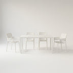 Nardi Dining Set - Cube 140x80 Table & x2 Doga Armchairs & 2x Doga Armless Chairs