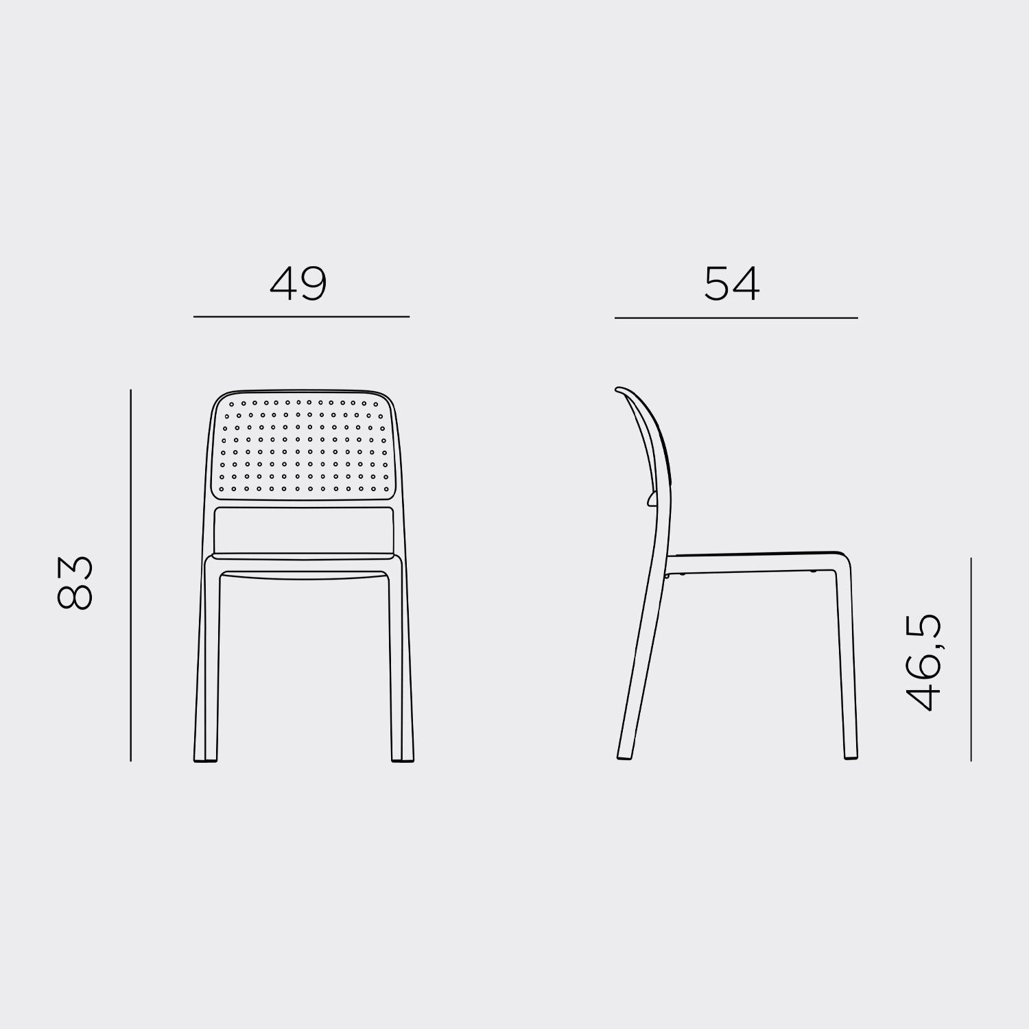 Dimensions For Bora Bistro Chair
