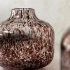 Brown vase in contemporary living room
