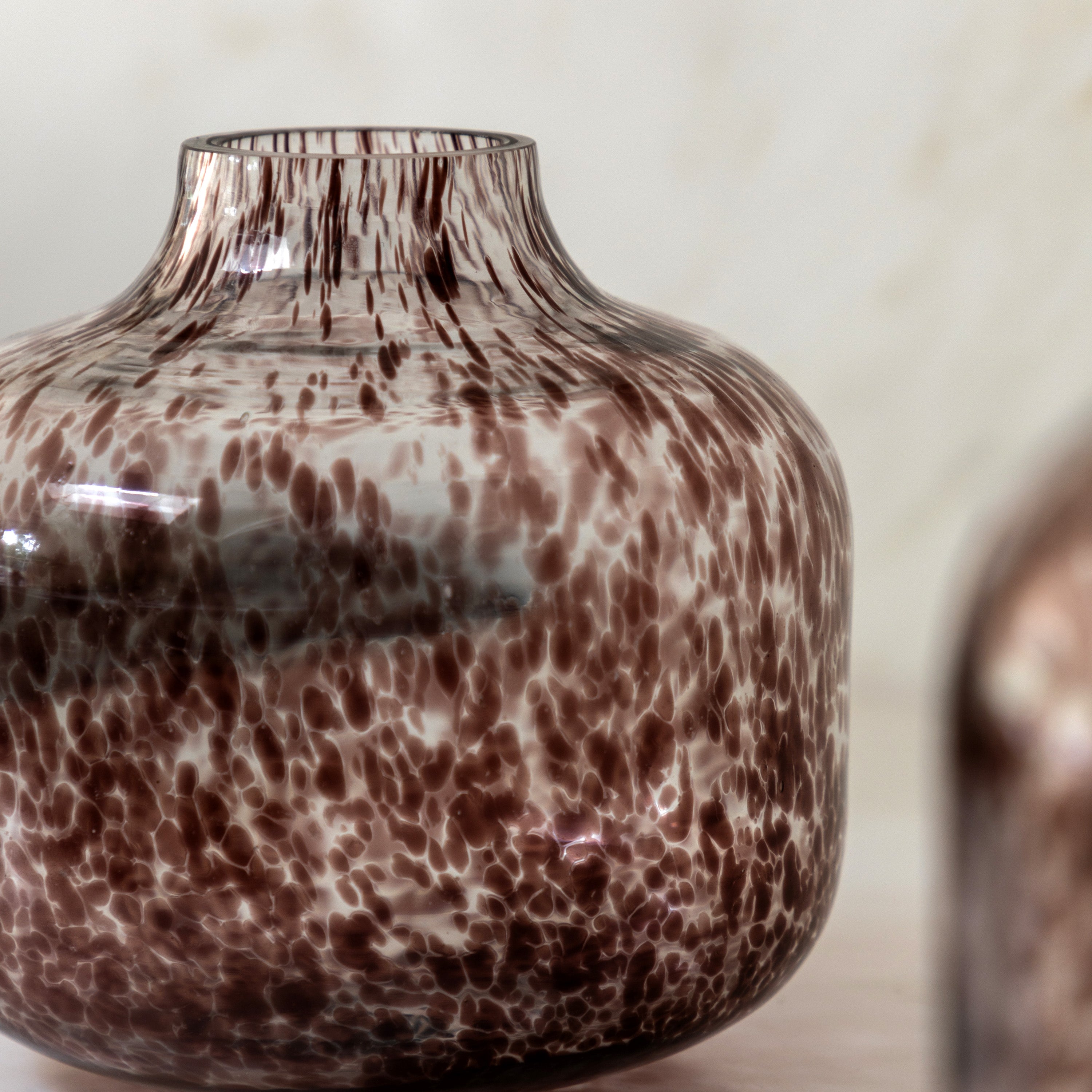 Brown vase in contemporary living room