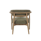Celia Armchair Green Upholstered With Wooden Arms And Legs