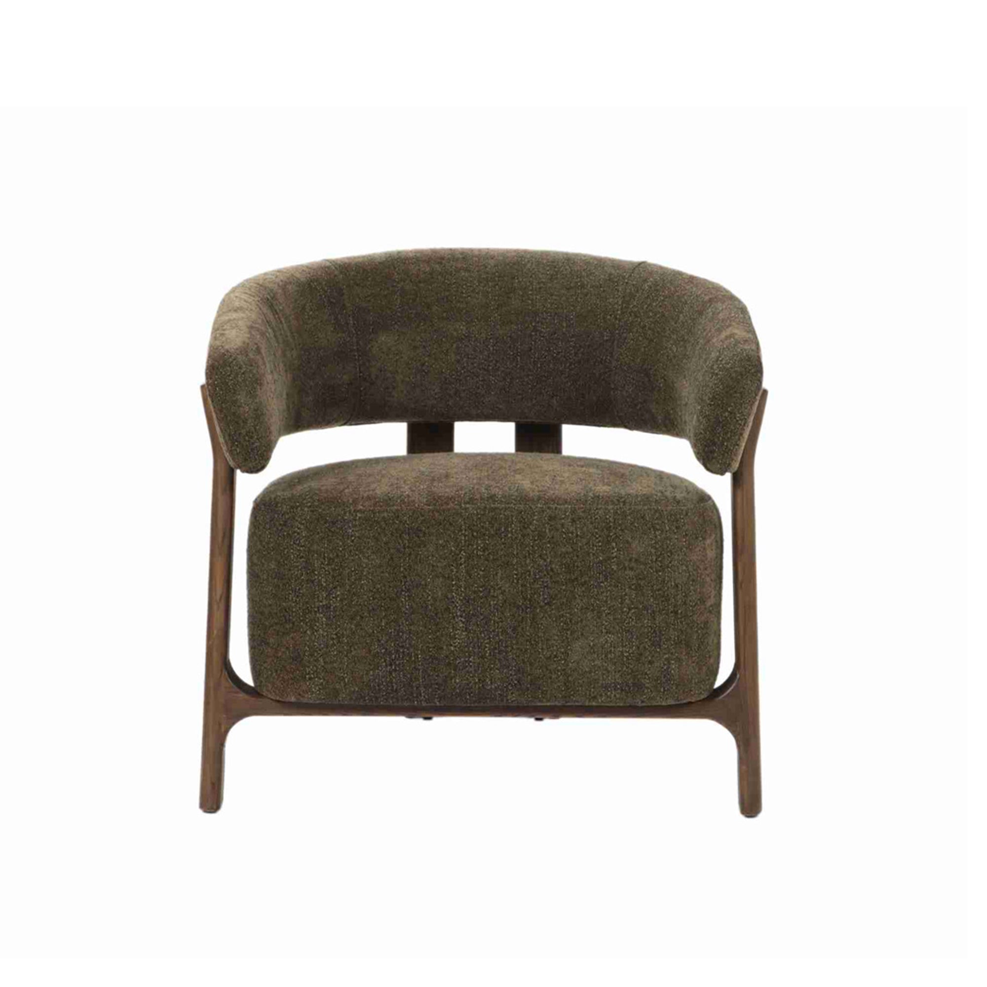 Fern green armchair on a white background