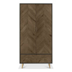 Boston Fumed Oak & Peppercorn Wardrobe