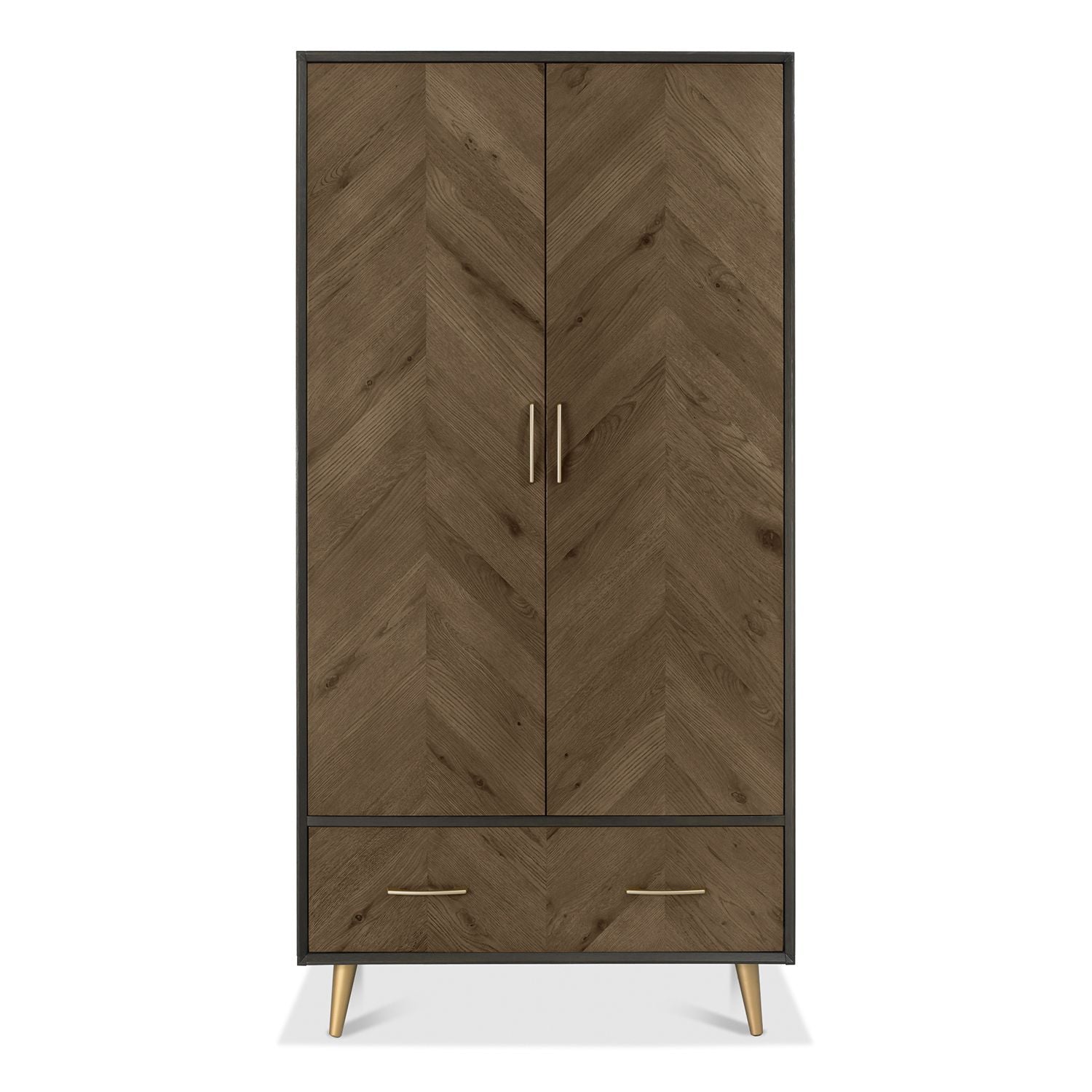 Boston Fumed Oak & Peppercorn Wardrobe