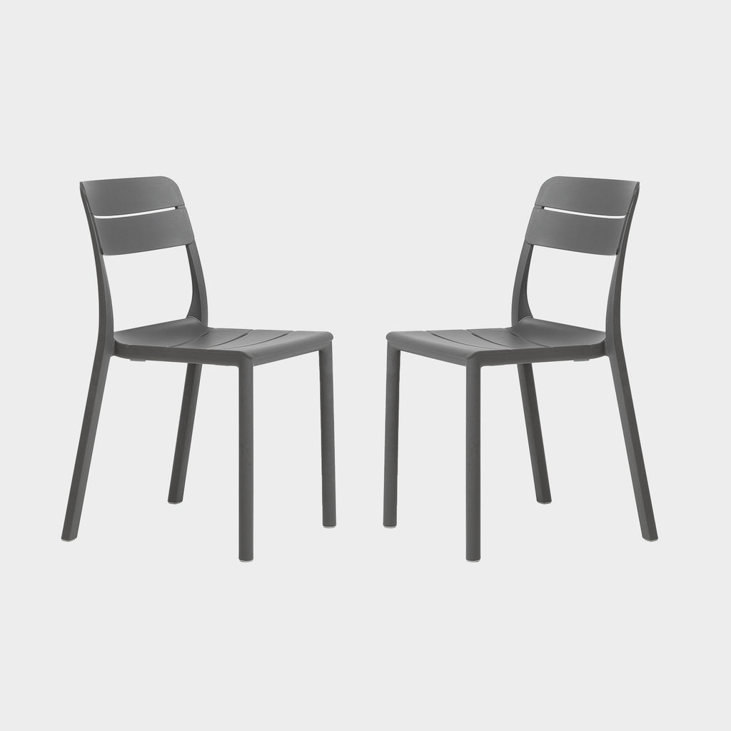 Nardi Dining Set - Clip 80cm Table & x2 Cassia Armless Chairs