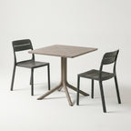 Nardi Dining Set - Clip 80cm Table & x2 Cassia Armless Chairs