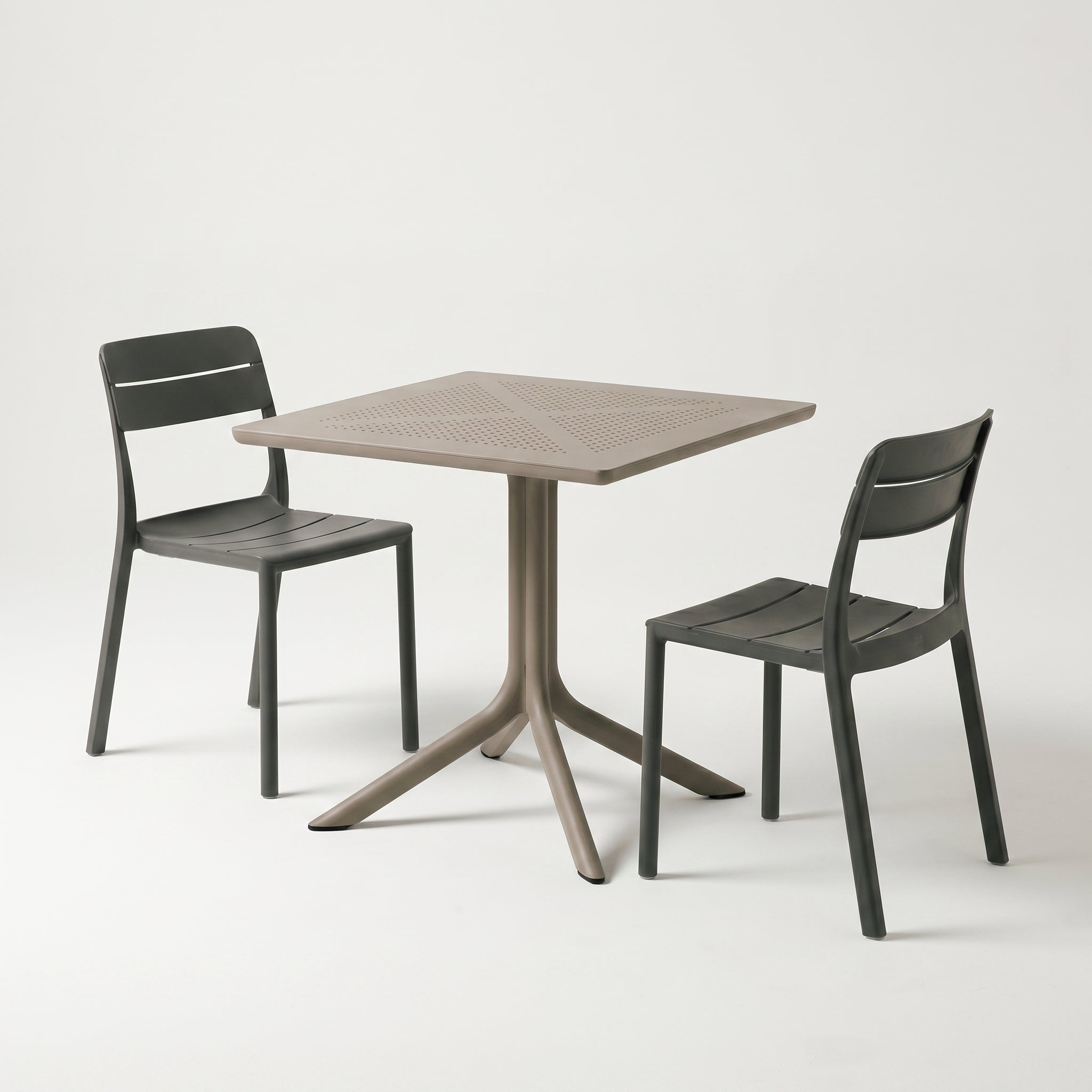 Nardi Dining Set - Clip 80cm Table & x2 Cassia Armless Chairs