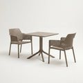 Nardi Garden Set - Clip 80cm Garden Table & x2 Net Relax Garden Chairs