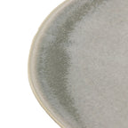 Close-up of dove grey glaze finish on ceramic dinner plate