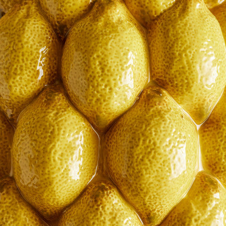 Yellow lemon vase with textured design for bright home decor